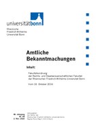 Fakultätsordnung der Rechts- und Staatswissenschaftlichen Fakultät